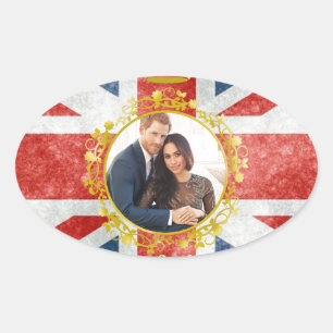 Prince Harry und Meghan Markle Ovaler Aufkleber