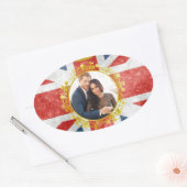 Prince Harry und Meghan Markle Ovaler Aufkleber (Umschlag)