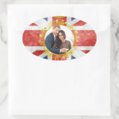 Prince Harry und Meghan Markle Ovaler Aufkleber (Tasche)