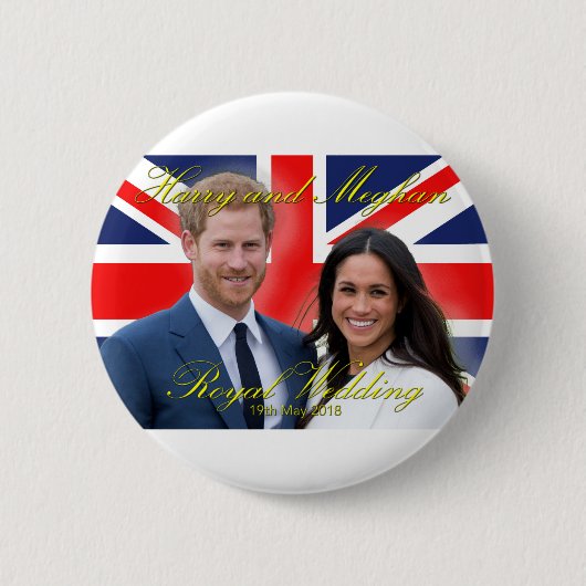 Prince Harry und Meghan Markle Royal Wedding Button (Vorderseite)