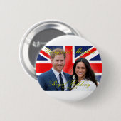 Prince Harry und Meghan Markle Royal Wedding Button (Vorne & Hinten)