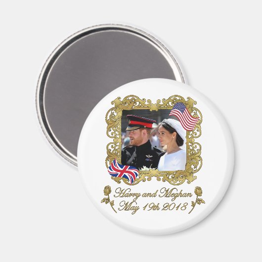 Prince Harry und Meghan Markle Royal Wedding Magnet (Vorderseite/Rückseite)