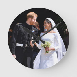 Prince Harry und Meghan Markle Royal Wedding Runde Wanduhr