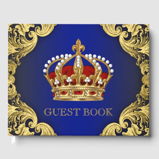 Prince King Crown Guest Book Gästebuch (Vorderseite)