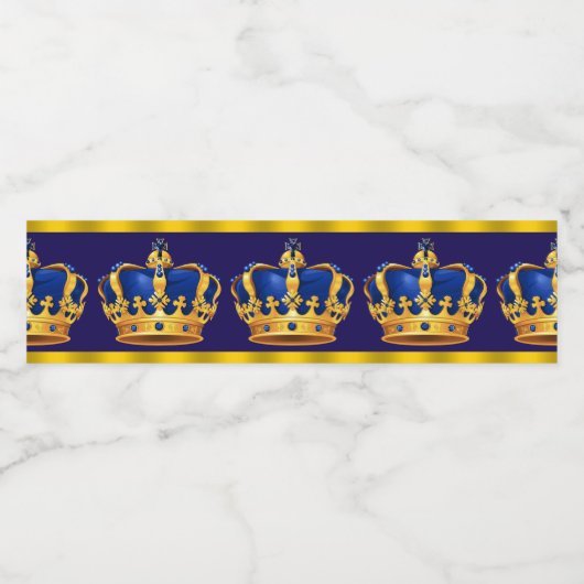 Prince King Crown Water Bottle Labels Wasserflaschenetikett (Einzelnes Label)