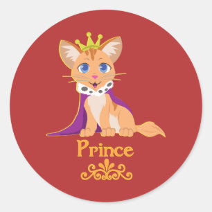 Prince Kitten Runder Aufkleber