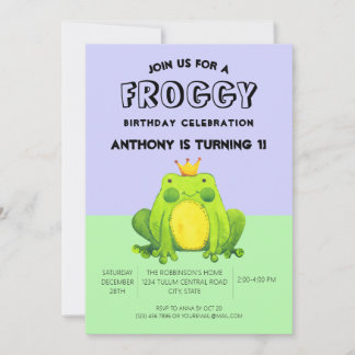 Prince Lila Abstrakt Modern Frog Einladung