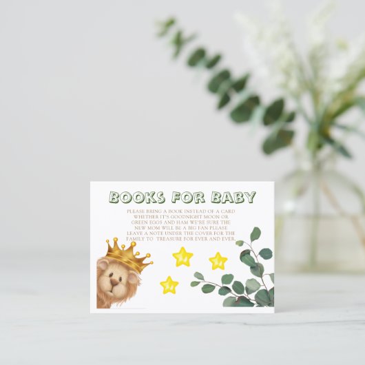 Prince Lion Golden Crown Books for Baby Enclosure Visitenkarte (Stehend Vorderseite)