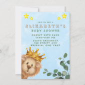 Prince Lion Golden Crown Boy Baby Dusche Einladung (Vorderseite)