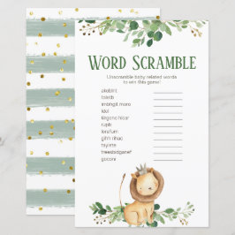 Prince Lion Greenery Floral Word Scramble
