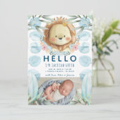 Prince Lion Illustration Foto Collage Birth Ankündigung (Stehend Vorderseite)