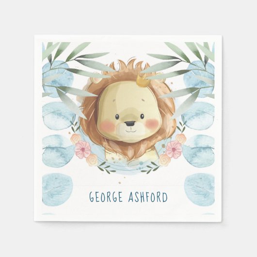 Prince Lion Illustration Personalisiert Serviette (Vorderseite)