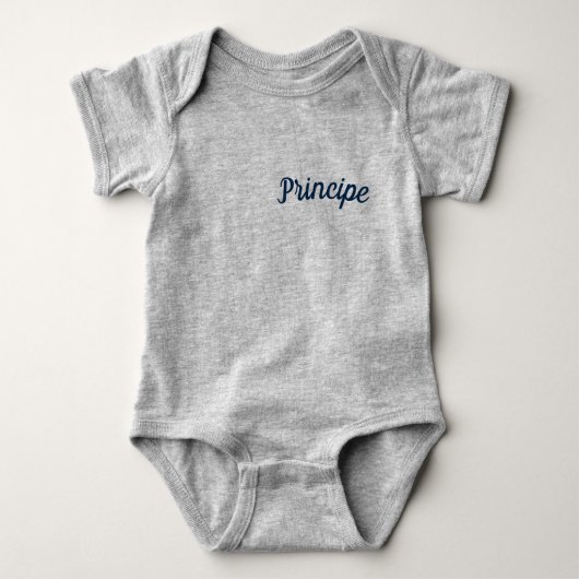 Prince Mammaprada Baby Bodysuit Gray Baby Strampler (Vorderseite)