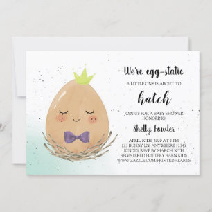 Prince Oaster Baby Shower Einladung - Brown Egg