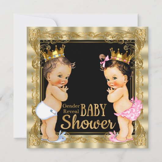 Prince oder Princess Gender Reveal Baby Dusche Einladung (Vorderseite)