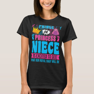 Prince oder Princess Niece Baby Gender Reveal Part T-Shirt