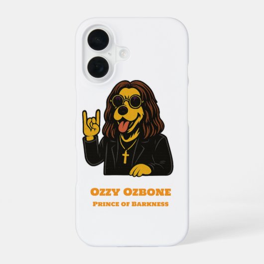 Prince of Barkness Funny Rock Dog Phone Case iPhone 16 Hülle (Rückseite)