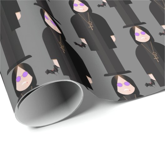 Prince of Darkness – Rock Legend Pattern Wrapping Geschenkpapier (Rolleneckpunkt)
