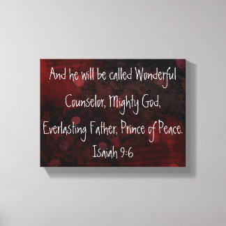 Prince of Peace Bible verse Isaiah 9:6 Leinwanddruck