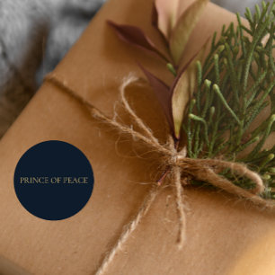 PRINCE OF PEACE – Navy-Minimal-Weihnachts-Aufklebe Runder Aufkleber