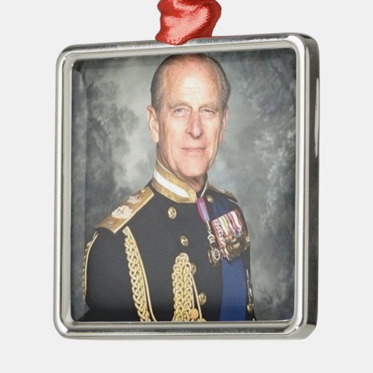 Prince Philip Silbernes Ornament (Links)