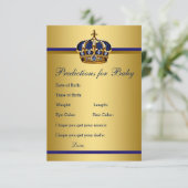 Prince Predictions for Baby Advice for Eltern Card Hinweiskarte (Stehend Vorderseite)