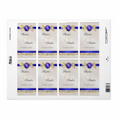 Prince & Princess Blue Jewel Wine Wedding Label (Vorne)