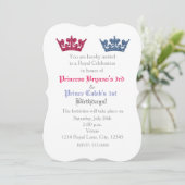 Prince & Princess Crowns - Party Einladung (Stehend Vorderseite)