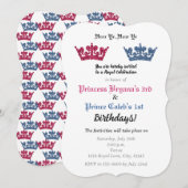 Prince & Princess Crowns - Party Einladung (Vorne/Hinten)