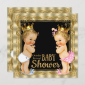 Prince Princess Gender Reveal Baby Dusche Einladung (Vorne/Hinten)