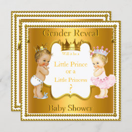Prince Princess Gender Reveal Baby Shower Blonde Einladung
