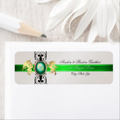 Prince & Princess Green Champange Address Labels (Insitu)