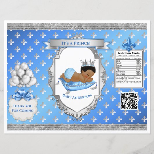 Prince Royal Baby Blue & Silver Pillow Chip Bag (Vorderseite)