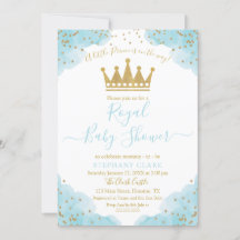 Prince Royal Baby Dusche Aquarell Einladung