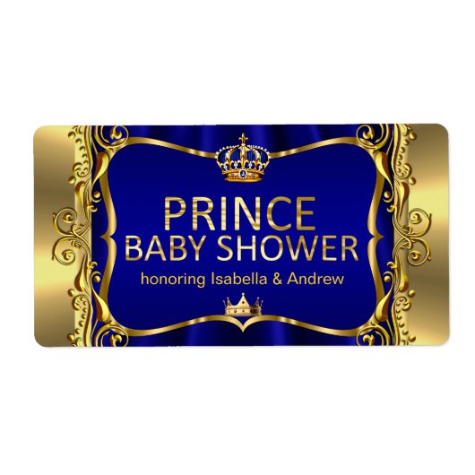 Prince Royal Blue Baby Shower Gold Boy (Vorne)