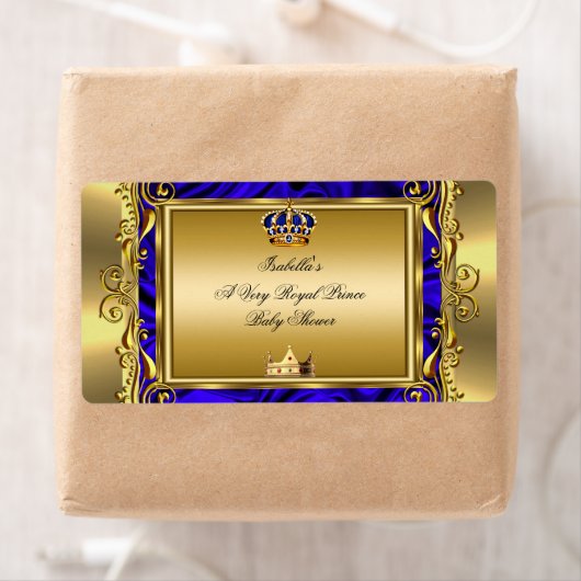 Prince Royal Blue Baby Shower Regal Gold Boy (Insitu)