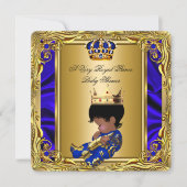 Prince Royal Blue Baby Shower Regal Gold Boy 2 Einladung (Vorderseite)