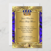 Prince Royal Blue Baby Shower Regal Gold Boy 2 Einladung (Rückseite)