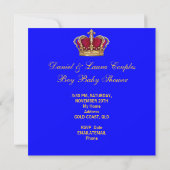 Prince Royal Blue Boy Baby Shower Crown Einladung (Rückseite)