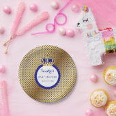 Prince Royal Blue Crown Pappteller (Party)