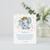 Prince Royal Blue Gold Elephant Boy Baby Dusche Einladung (Stehend Vorderseite)