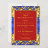 Prince Royal Blue Throne Baby Shower Ethnic Einladung (Rückseite)