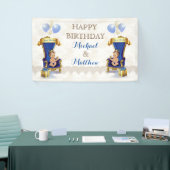 Prince Royal Blue Throne Twins Boy Maßgeschneidert Banner (Messeveranstaltung)
