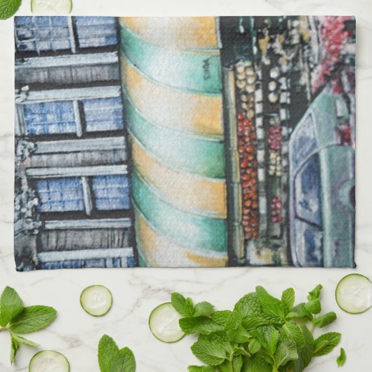 Prince Street Corner Geschirrtuch (Gefaltet)