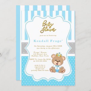 Prince Teddy Bear Baby Showdusche lädt ein