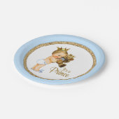 Prince Teddy Bear Boy Baby Dusche Pappteller (Schrägansicht)