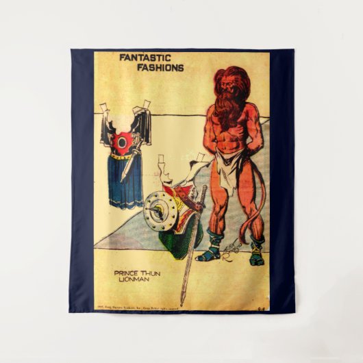 Prince Thun Lion Man Papierpuppe aus den 1930er Ja Wandteppich (Vorderseite)