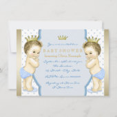 Prince Twin Boy Baby Shower Einladung (Rückseite)