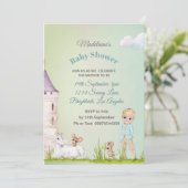 Prince Unicorn Crown Baby Boy Dusche Einladung (Stehend Vorderseite)