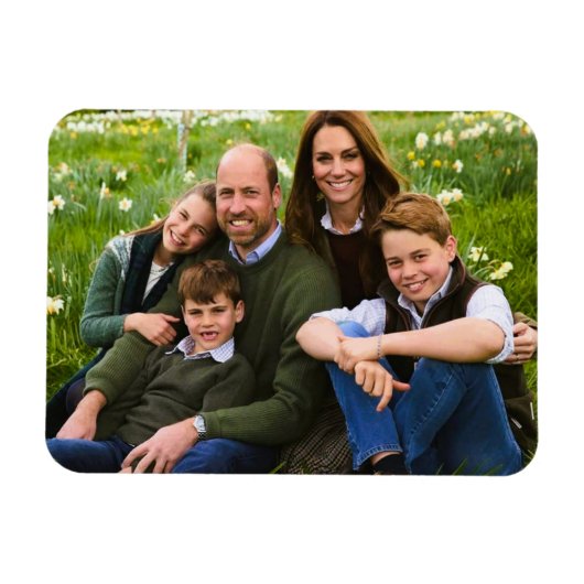 Prince William and family Dec 2025 stylized Magnet (Horizontal)